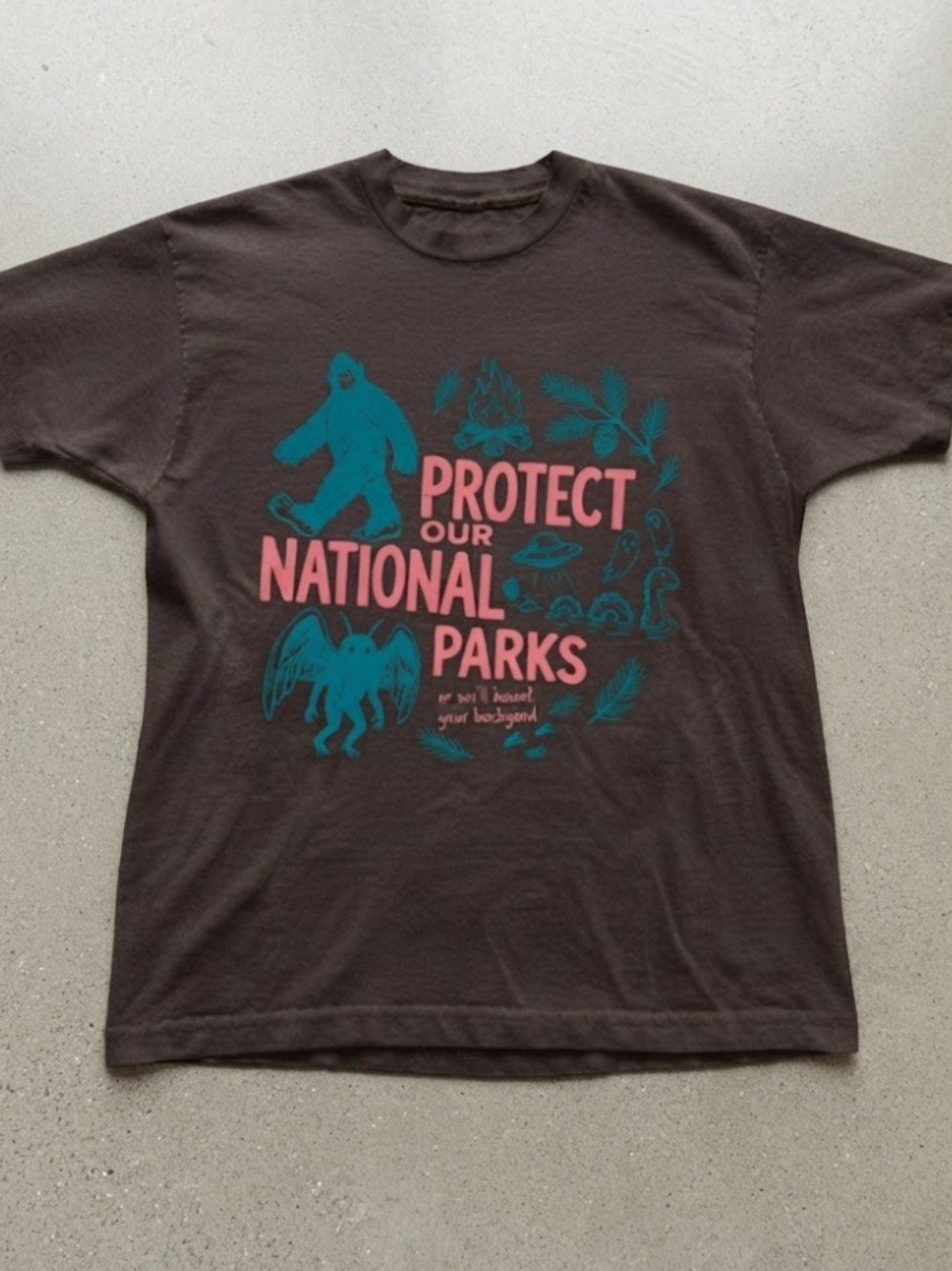 Protect Our National Parks Graphic Tee Gildan T-Shirt Brown